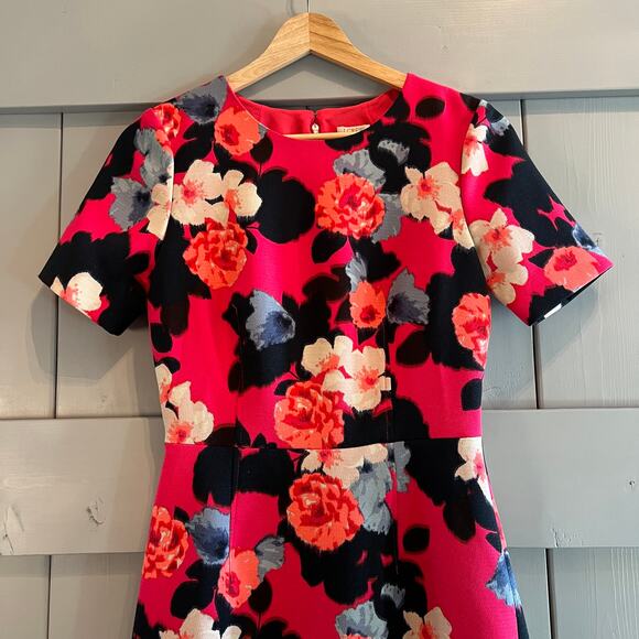 J. Crew Floral Short Sleeve Dress Size 00 - Picture 2 of 6